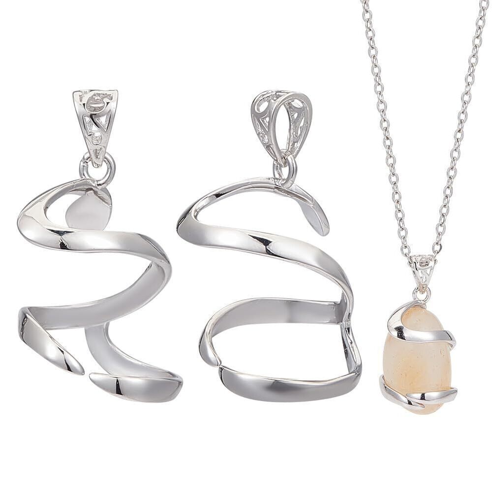2793 1 Pc Pendant Blank for Irregular Shape Gemstones, 925 Sterling Silver